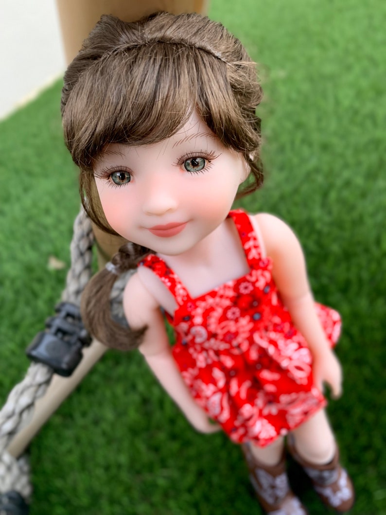 Custom doll WIG Exclusive Vegan Mohair-fits 9-10" head size Kaye Wiggs, RRFF, wellie wishers, bjd, Girl for All Time"Loose Fit"