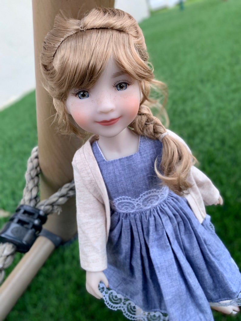 Custom doll WIG Exclusive Vegan Mohair-fits 9-10" head size Kaye Wiggs, RRFF, wellie wishers, bjd, Girl for All Time"Loose Fit"