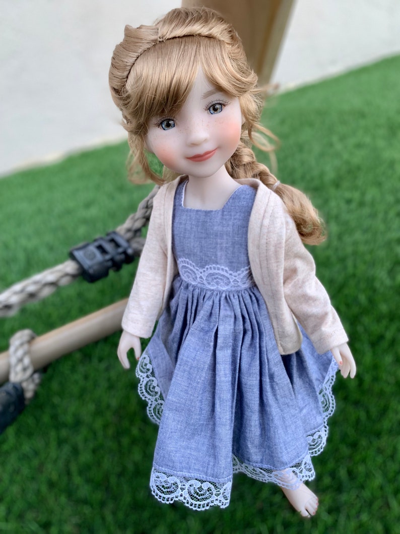 Custom doll WIG Exclusive Vegan Mohair-fits 9-10" head size Kaye Wiggs, RRFF, wellie wishers, bjd, Girl for All Time"Loose Fit"