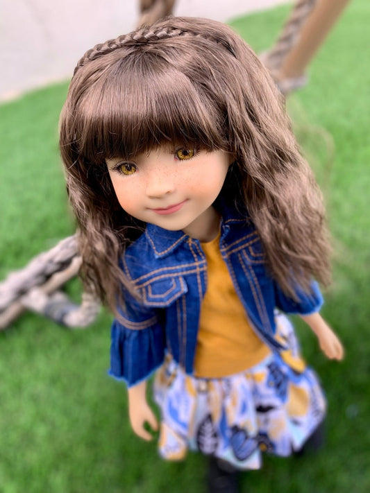 Custom doll WIG Exclusive Vegan Mohair-fits 9-10" head size Kaye Wiggs, RRFF, wellie wishers, bjd, Girl for All Time"Loose Fit"