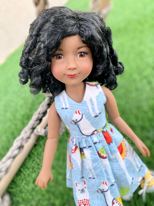 Custom doll WIG Exclusive Vegan Mohair-fits 9-10" head size Kaye Wiggs, RRFF, wellie wishers, bjd, Girl for All Time"Loose Fit"