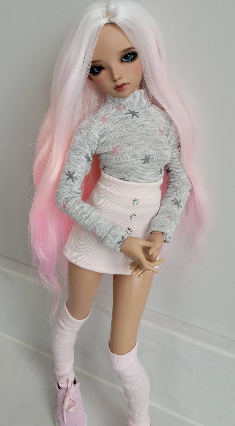 Custom doll Wig for Minifee Dolls- "TAN CAPS" 6-7" head size of Bjd, msd, Boneka ,Fairyland Minifee dolls unicorn limited