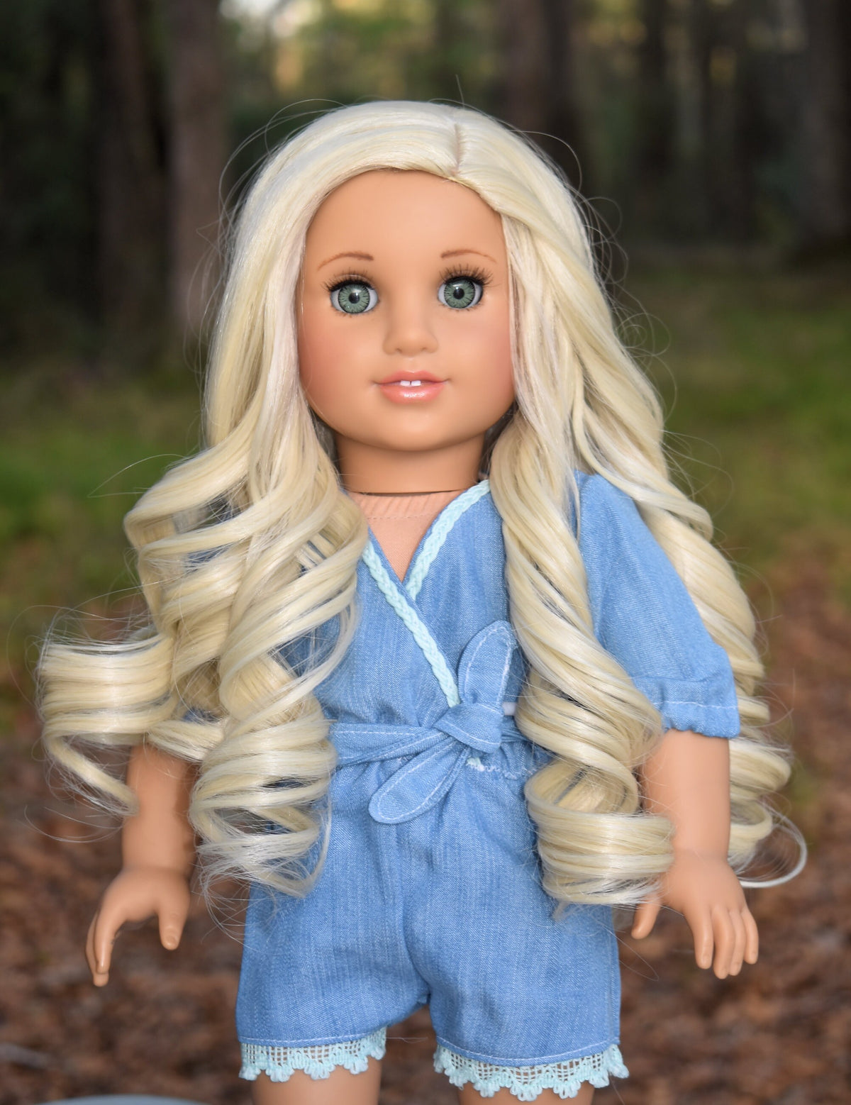 PREORDER 11" Custom Doll Wig fits American Girl Dolls Journey Girls Our Generation Gotz HEAT SAFE tangle Resistant Bleach BLONDE