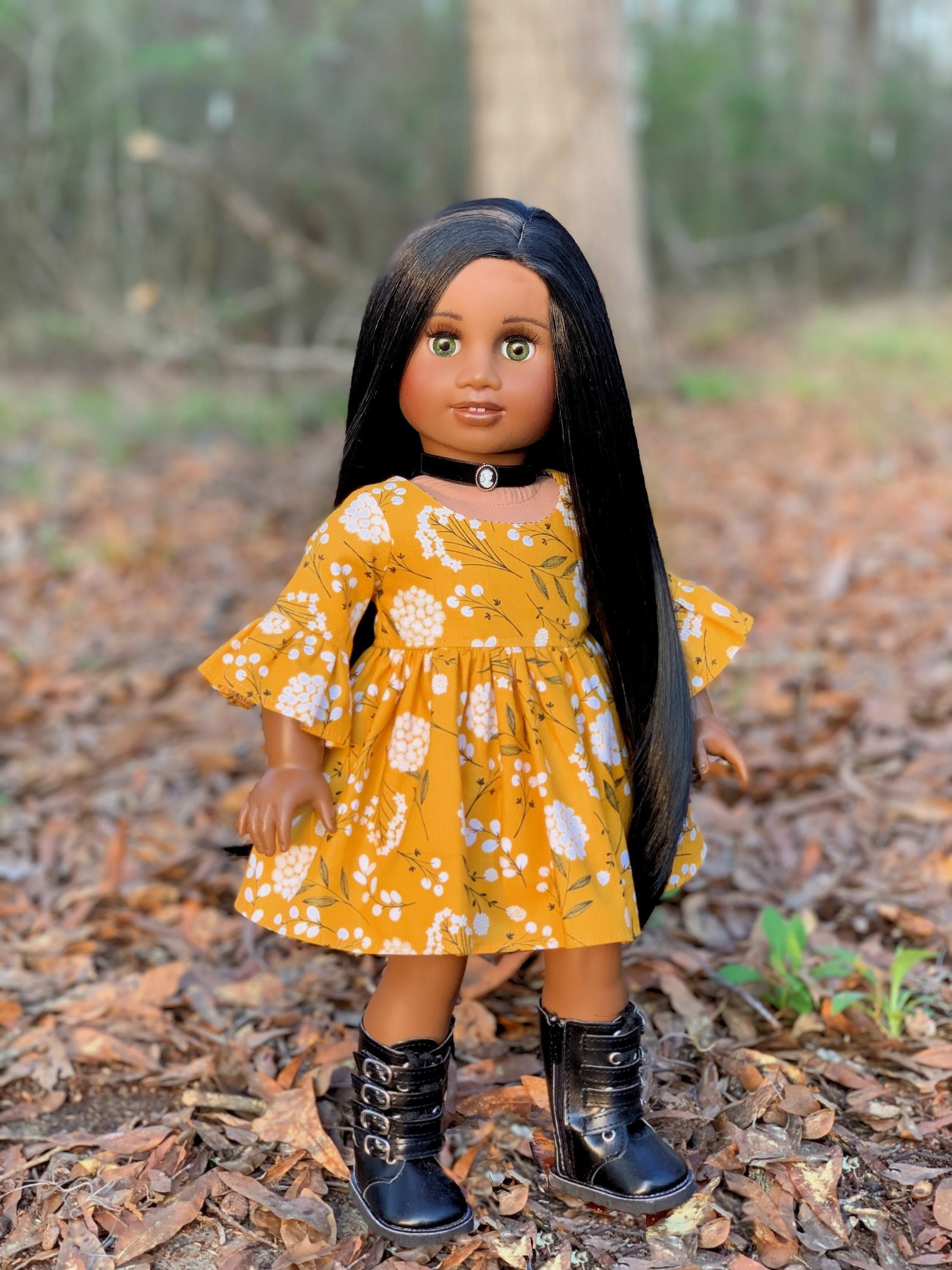 Custom doll wig for 18" American Girl Dolls - Heat Safe - Tangle Resistant - fits 10-11" head size of 18" dolls OG Blythe BJD Gotz Black