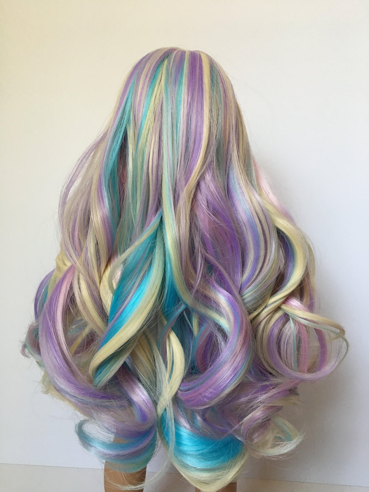 Custom Doll Wig for 18" American Girl Doll - Heat Safe-Tangle Resistant-fits 10-11" Unicorn Rainbow Descendants Audrey