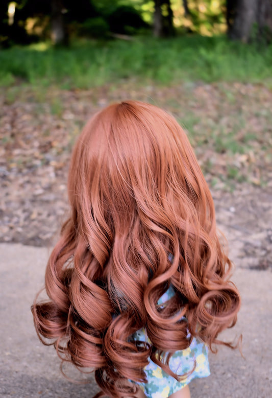 Custom doll wig for 18" American Girl Dolls - Heat Safe - Tangle Resistant - fits 10-11" head size of 18" dolls OG Blythe BJD Gotz Redhead