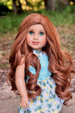Custom doll wig for 18" American Girl Dolls - Heat Safe - Tangle Resistant - fits 10-11" head size of 18" dolls OG Blythe BJD Gotz Redhead