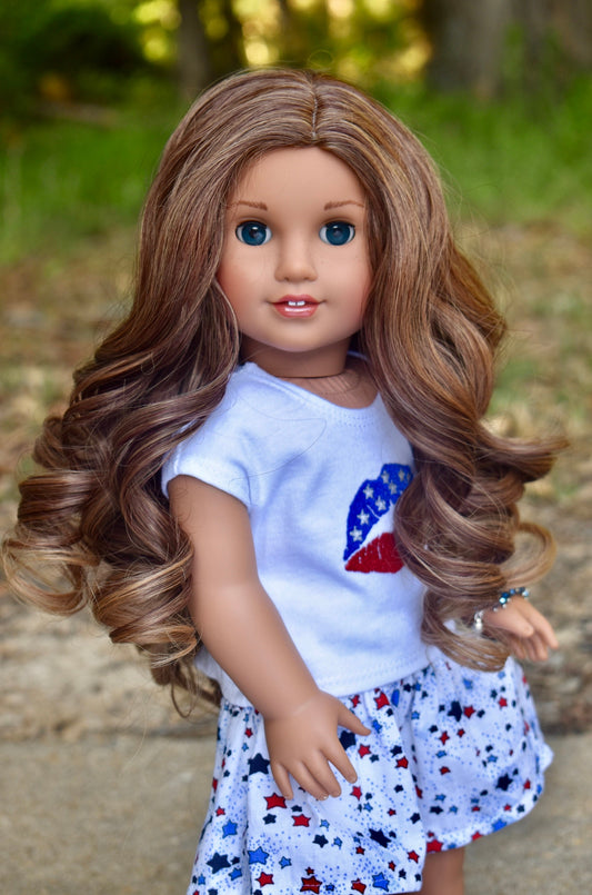 Custom doll wig for 18" American Girl Dolls - Heat Safe - Tangle Resistant - fits 10-11" head size of 18" dolls OG Blythe BJD Gotz