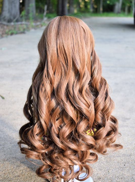 PREORDER Custom doll wig for 18" American Girl Dolls - Heat Safe - Tangle Resistant - fits 10-11" head size of 18" dolls OG Blythe BJD Gotz caramel