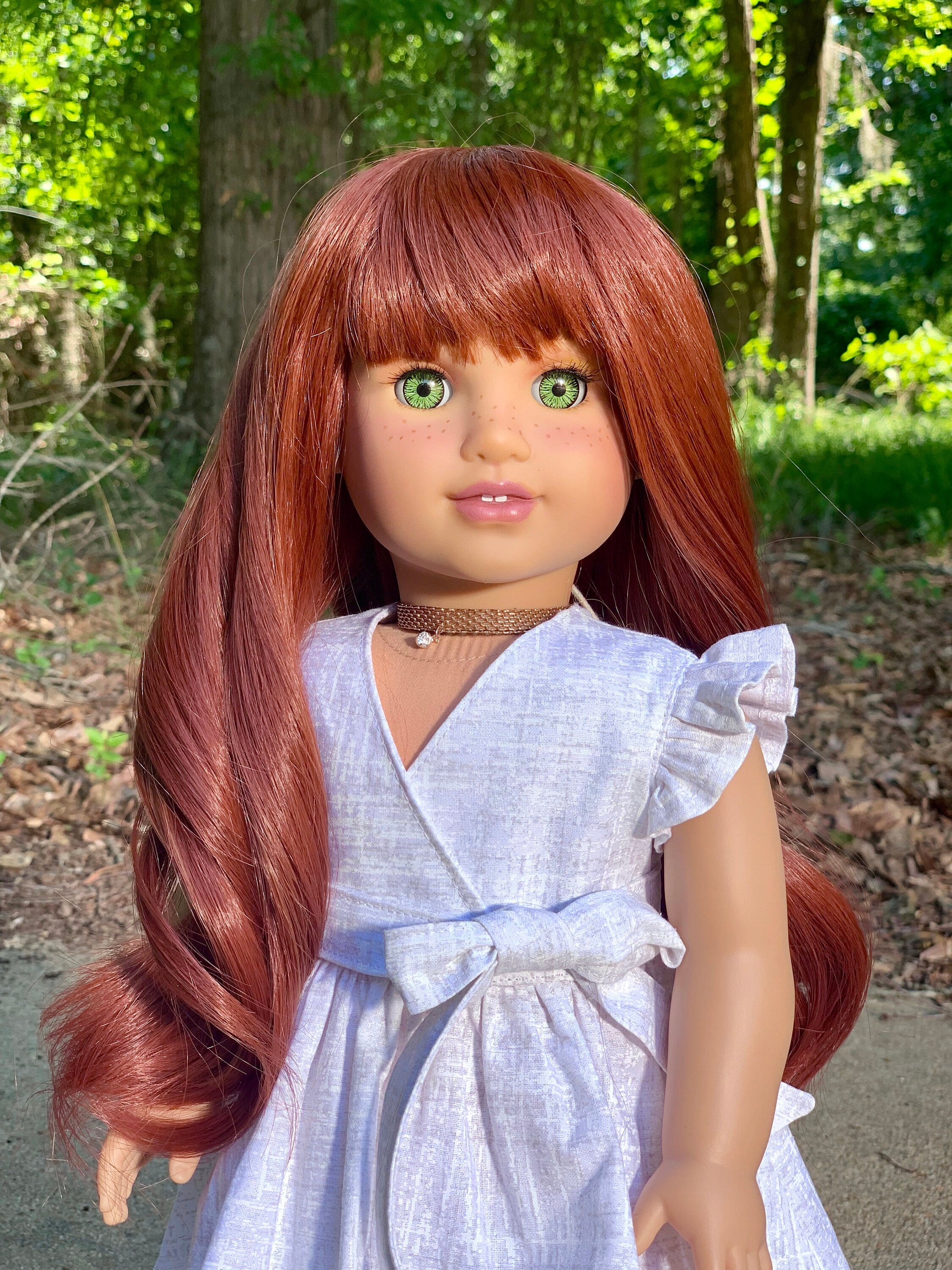 11" Custom Doll Wig fits American Girl Dolls Journey Girls Our Generation Gotz HEAT SAFE tangle Resistant  Red Auburn