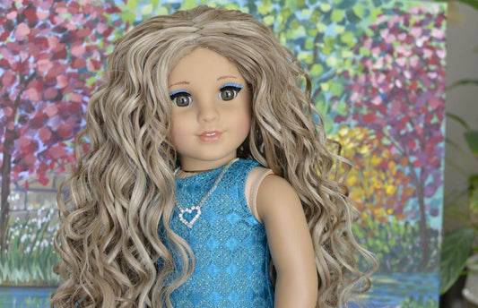 Custom doll wig for 18" American Girl Dolls - Heat Safe - Tangle Resistant - fits 10-11" head size of 18" dolls OG Blythe BJD Gotz