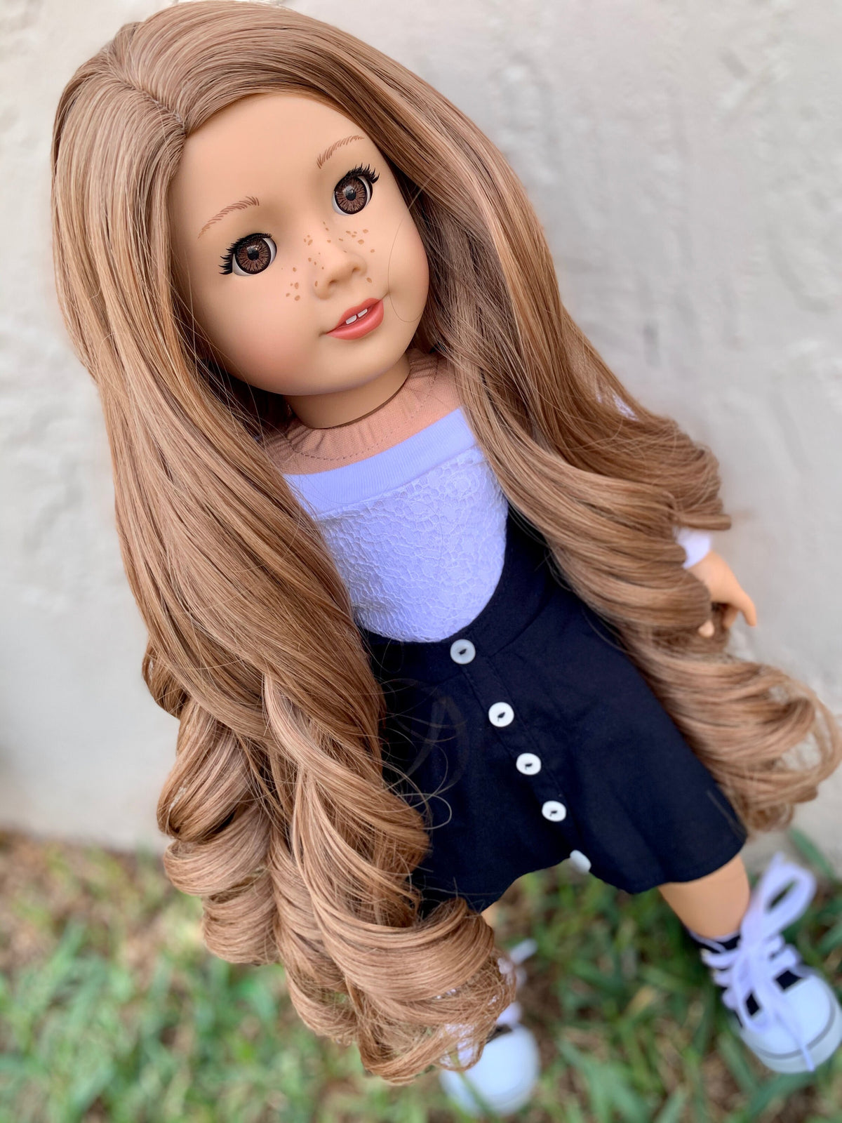 Custom doll wig for 18" American Girl Dolls - Heat Safe - Tangle Resistant - fits 10-11" head size of 18" dolls OG Blythe BJD Gotz Princess