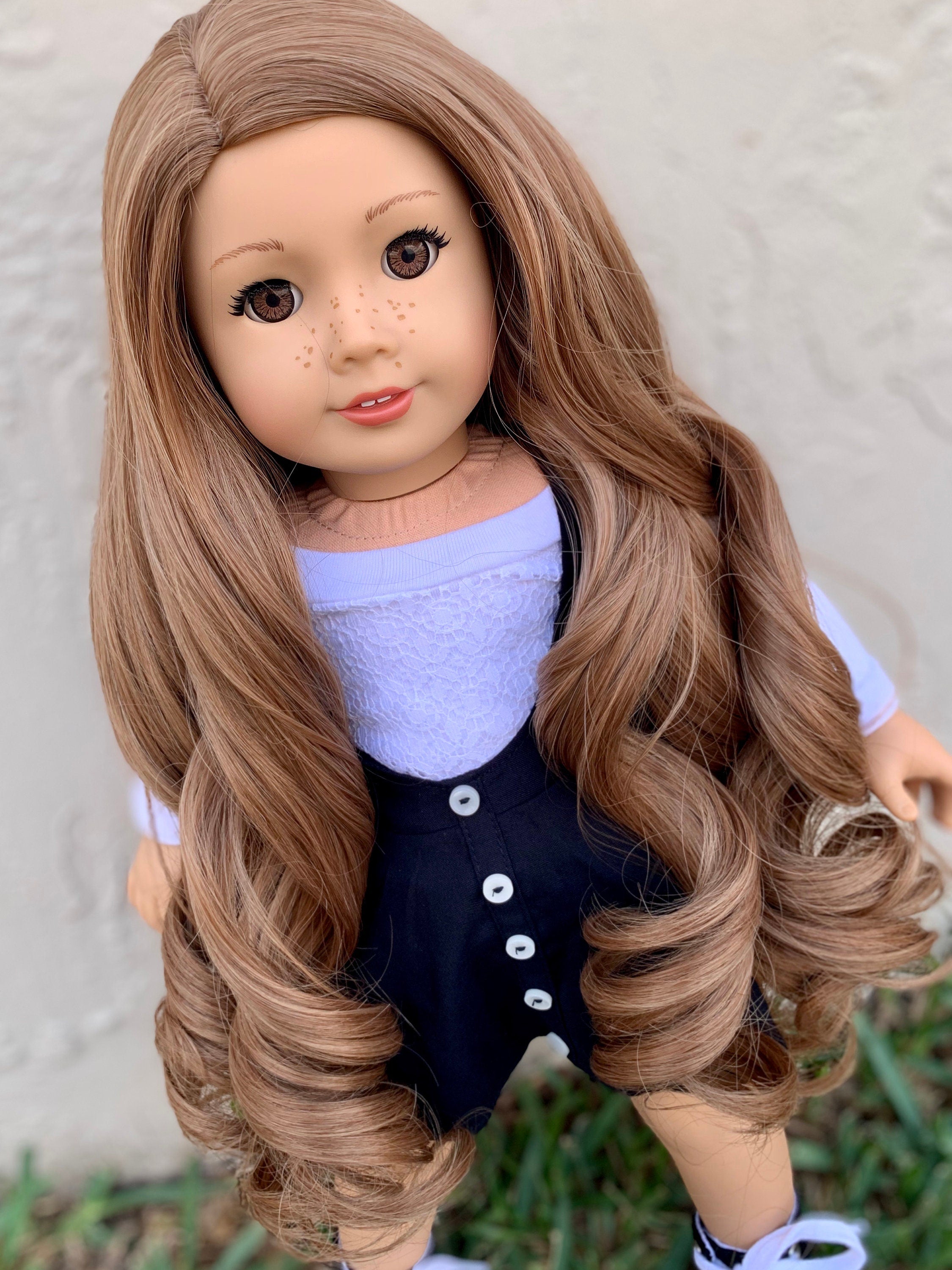 Custom doll wig for 18" American Girl Dolls - Heat Safe - Tangle Resistant - fits 10-11" head size of 18" dolls OG Blythe BJD Gotz Princess
