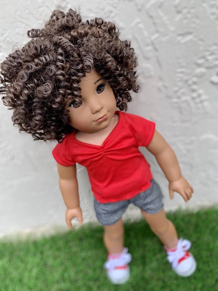 Custom doll wig for 18" American Girl Dolls -Heat Safe-Tangle Resistant-fits 10-11" head size of 18" dolls OG Blythe BJD Gotz AA!