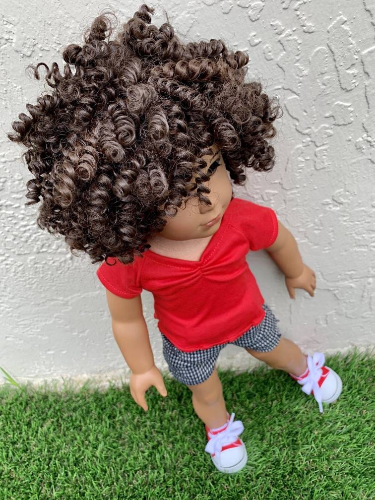 Custom doll wig for 18" American Girl Dolls -Heat Safe-Tangle Resistant-fits 10-11" head size of 18" dolls OG Blythe BJD Gotz AA!