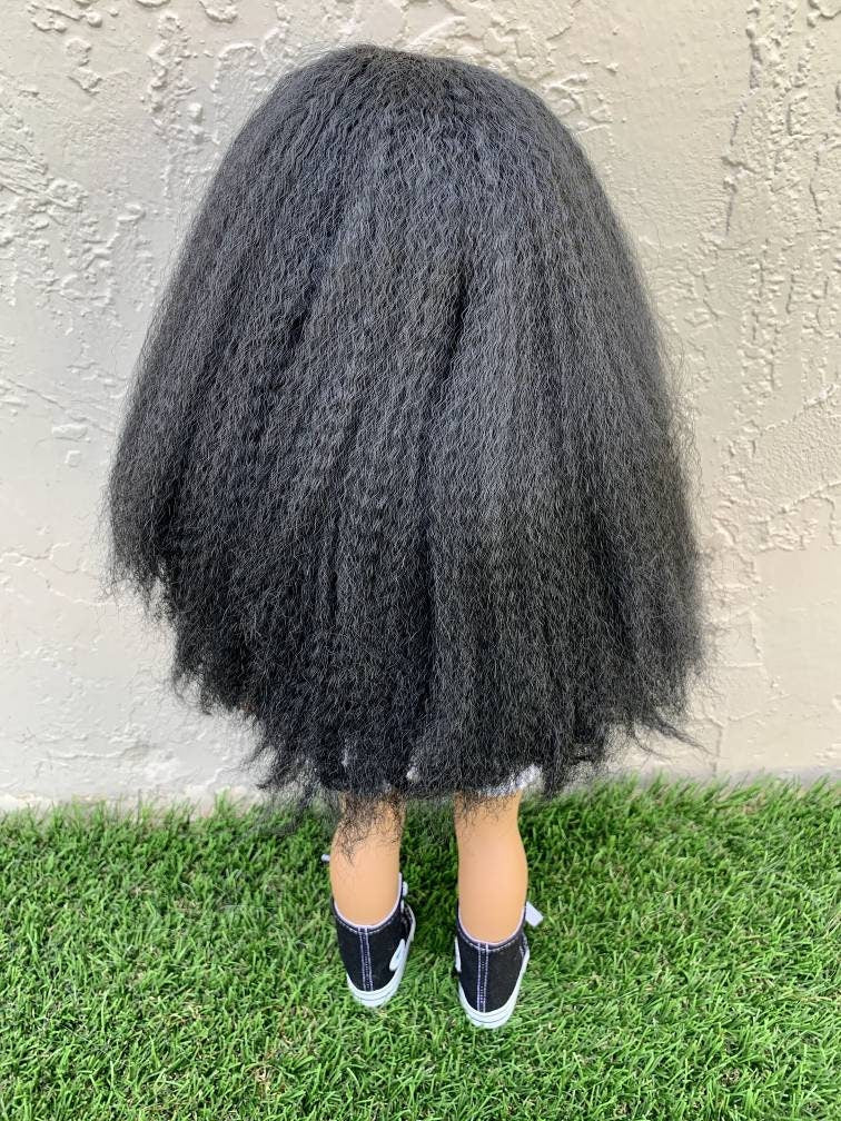 Custom doll wig for 23" MyTwinn Dolls, Disney Animators 13-14" or fit over existing hair of American girl dolls - Heat Safe-Tangle Resistant