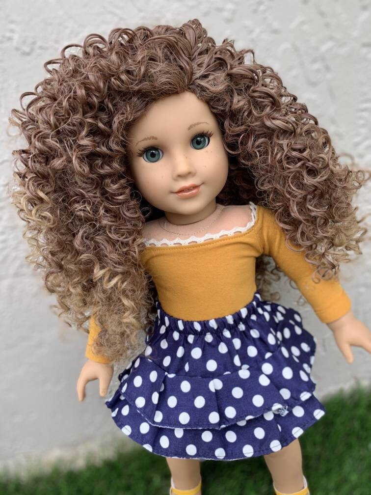 Custom doll wig for 18" American Girl Dolls - Heat Safe - Tangle Resistant - fits 10-11" head size of 18" dolls OurGeneration Journey Ombre