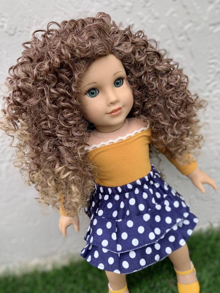 Custom doll wig for 18" American Girl Dolls - Heat Safe - Tangle Resistant - fits 10-11" head size of 18" dolls OurGeneration Journey Ombre