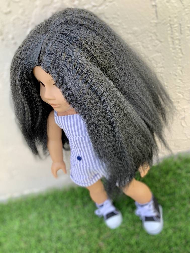Custom doll wig for 23" MyTwinn Dolls, Disney Animators 13-14" or fit over existing hair of American girl dolls - Heat Safe-Tangle Resistant