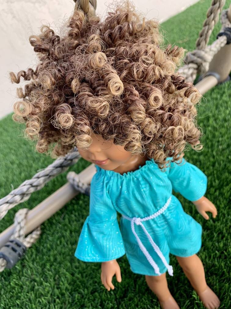 Custom doll WIG for 14" WellieWishers American Girl Dolls - Heat Safe - Tangle Resistant - fits 8-9" head size Kaye Wiggs  Wellie Wishers