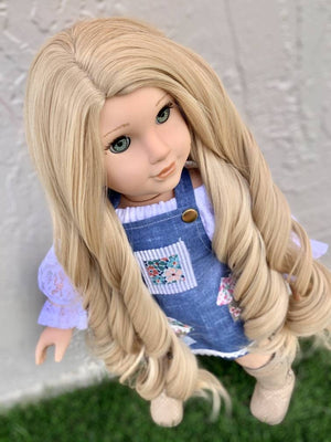 Custom doll wig for 18" American Girl Dolls - Heat Safe - Tangle Resistant - fits 10-11" head size of 18" dolls OG Blythe BJD Gotz blonde