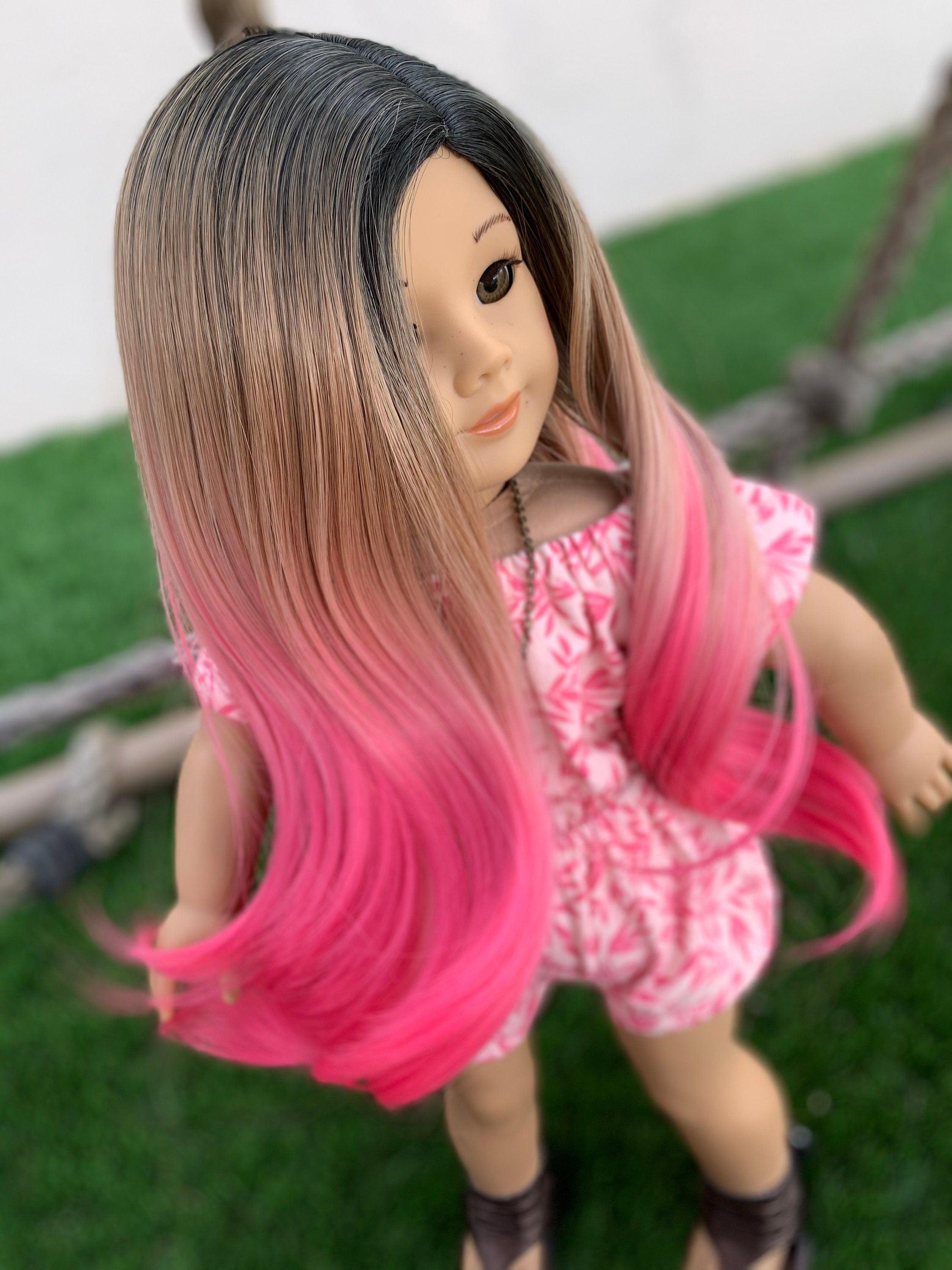 Custom DYED OMBRE Doll Wig for 18 American Girl Doll 