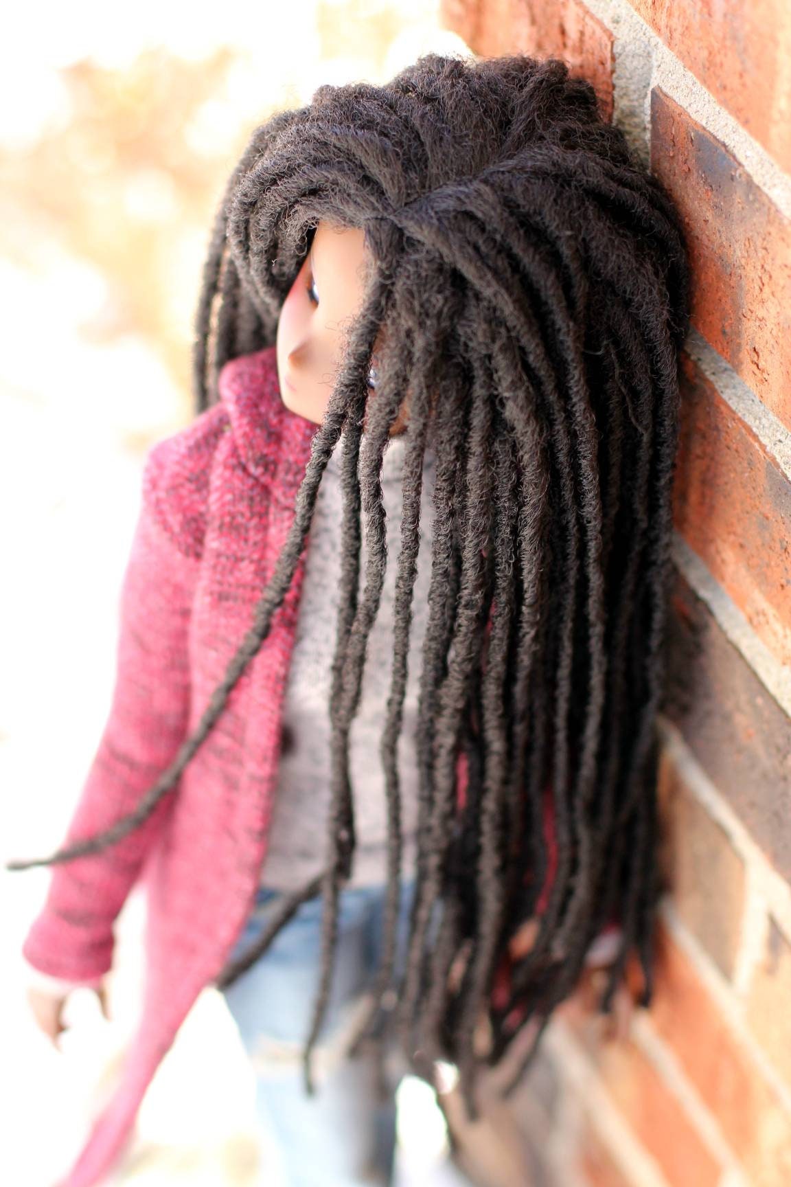 Custom doll WIG for Smart Dolls-Tangle Resistant- 8.5" head size of Bjd, SD, Dollfie Dream dolls braided locs AA locs PREORDER