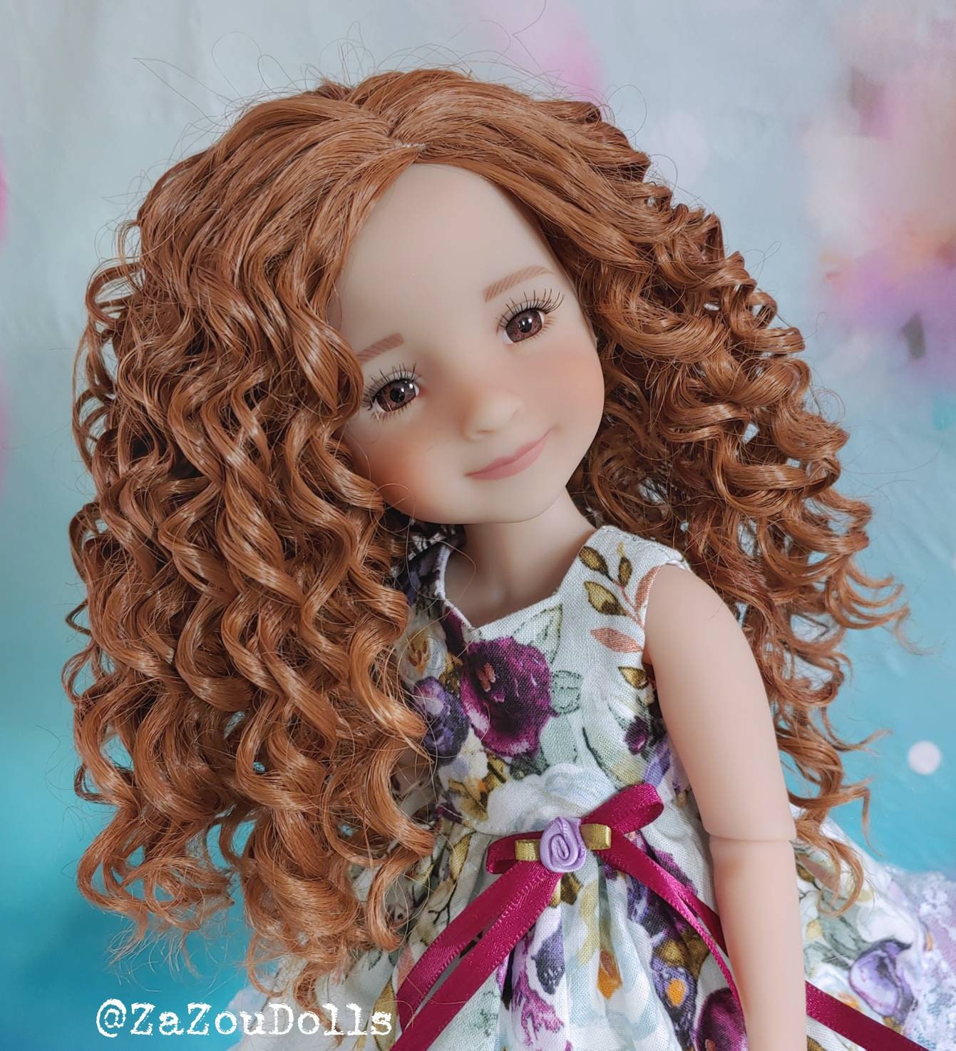 Custom  doll WIG for 14"  AG Dolls - Heat Safe-Tangle Resistant-fits 8-9" head size Kaye Wiggs  Wellie Wishers girls of the orient Fits SNUG