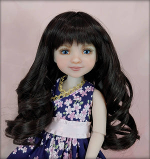 Custom  doll WIG for 14"  AG Dolls - Heat Safe-Tangle Resistant-fits 8-9" head size Kaye Wiggs  Wellie Wishers girls of the orient Ruby Red