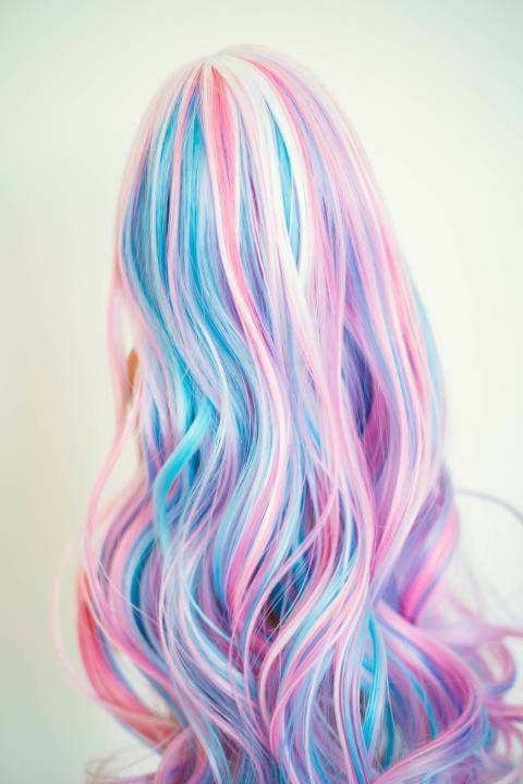 Custom doll WIG for Smart Dolls- Heat Safe - Tangle Resistant- 8.5" head size of Bjd, SD, Dollfie Dream dolls Rainbow pastels
