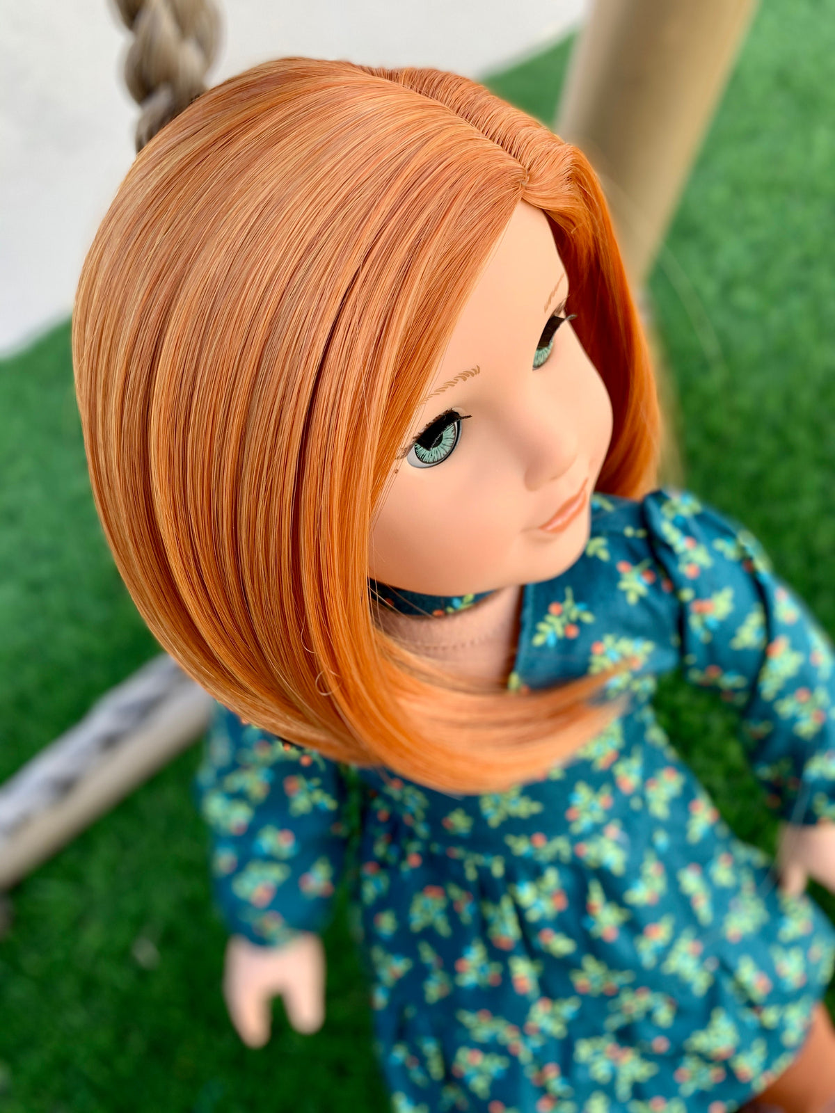 Custom doll wig for 18" American Girl Dolls - Heat Safe - Tangle Resistant - fits 10-11" head size of 18" dolls OG Blythe BJD Gotz Red bob