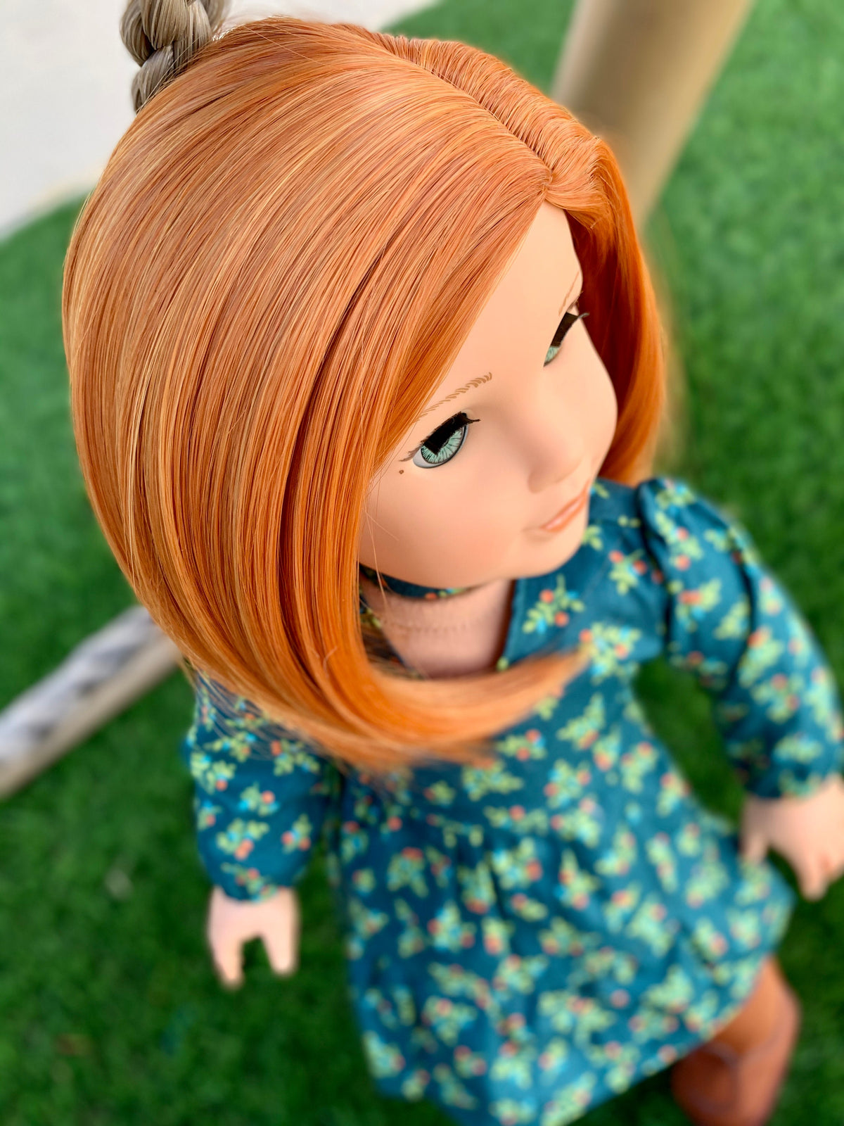 Custom doll wig for 18" American Girl Dolls - Heat Safe - Tangle Resistant - fits 10-11" head size of 18" dolls OG Blythe BJD Gotz Red bob