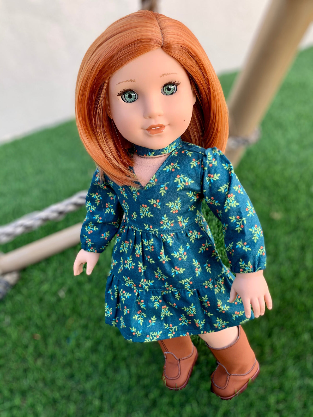 Custom doll wig for 18" American Girl Dolls - Heat Safe - Tangle Resistant - fits 10-11" head size of 18" dolls OG Blythe BJD Gotz Red bob