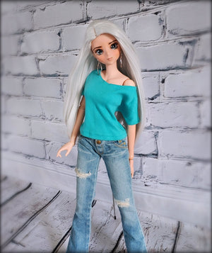 Custom doll Wig for Smart Dolls- Heat Safe - Tangle Resistant- 8.5" head size of Bjd, SD, Dollfie Dream dolls  Silver