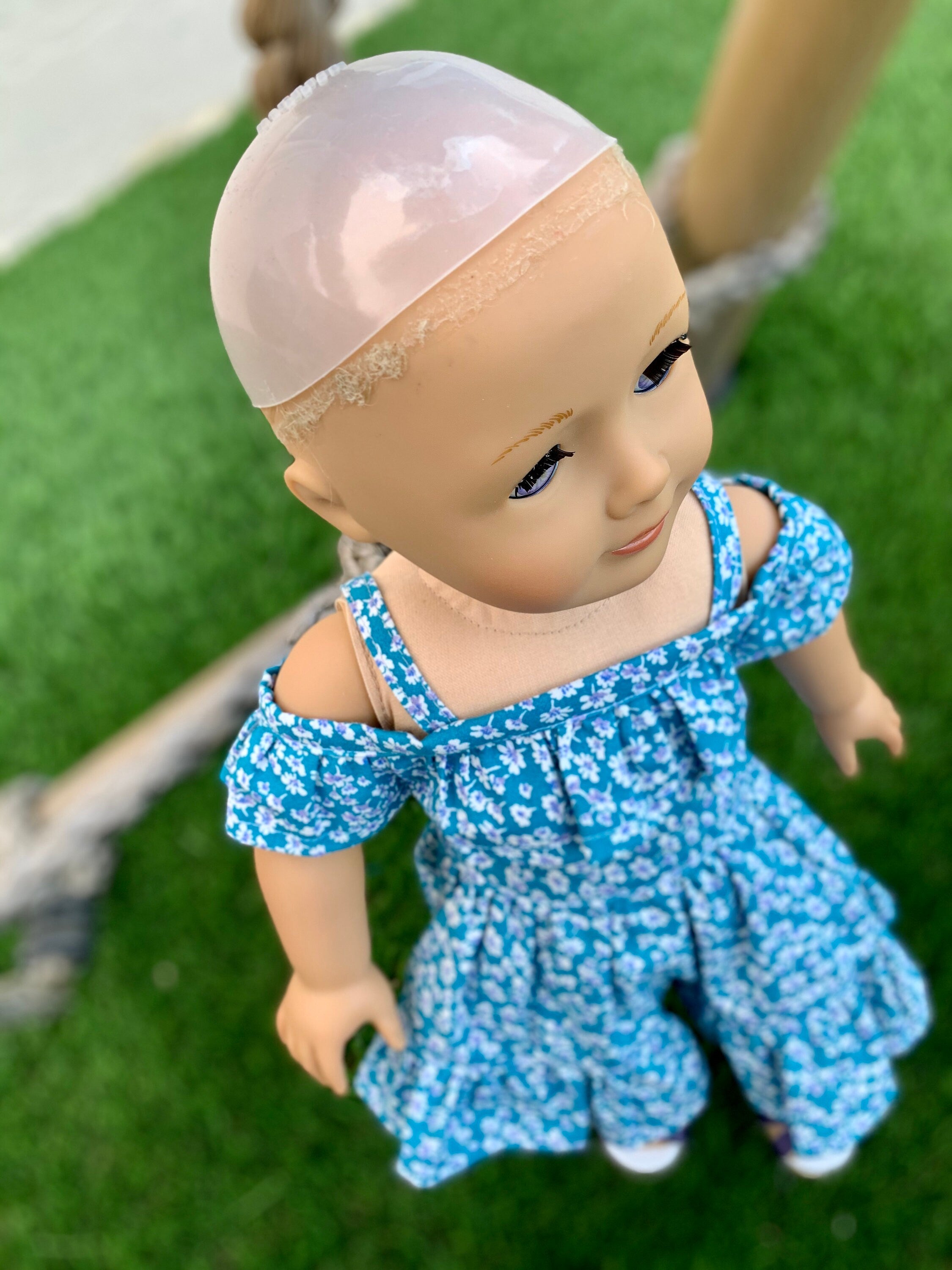 Silicone wig cap for 18" American Girl Dolls  fits 10-11" head size of 18" dolls OG Blythe BJD Gotz
