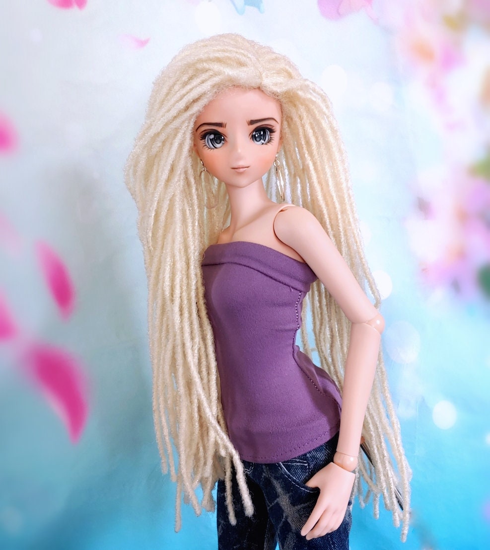Custom doll WIG for Smart Dolls-Tangle Resistant- 8.5" head size of Bjd, SD, Dollfie Dream dolls braided locs AA locs
