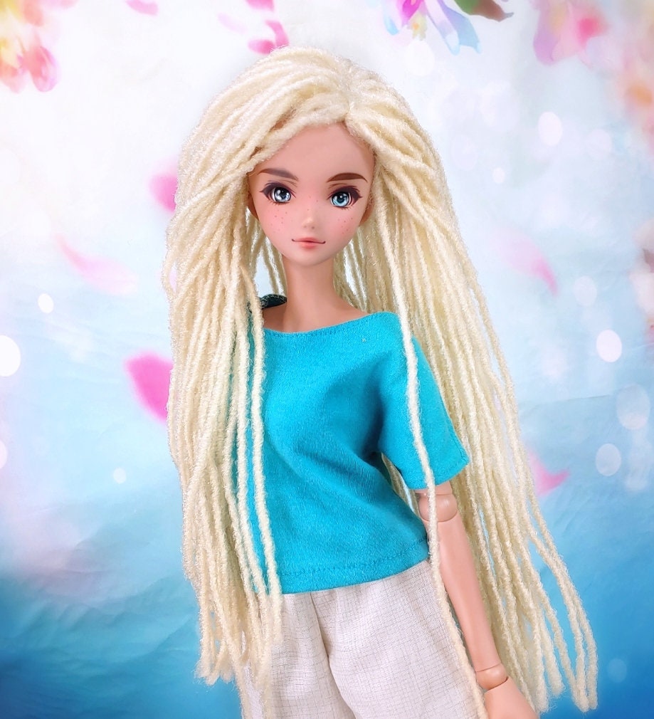 Custom doll WIG for Smart Dolls-Tangle Resistant- 8.5" head size of Bjd, SD, Dollfie Dream dolls braided locs AA locs