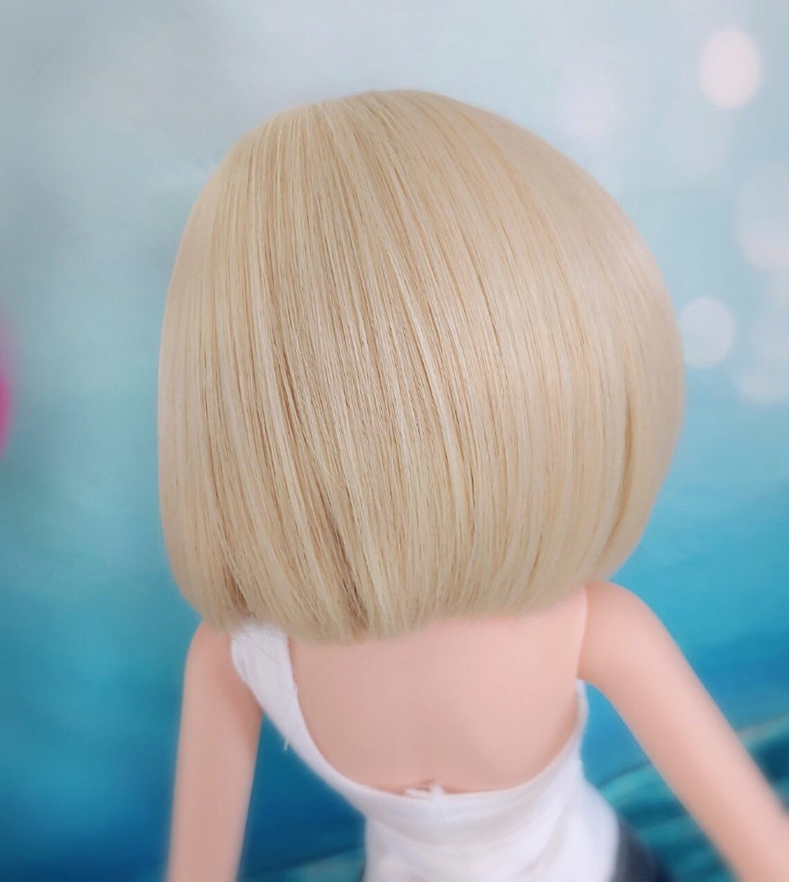 Custom doll Wig for Smart Dolls- Heat Safe - Tangle Resistant- 8.5" head size of Bjd, SD, Dollfie Dream dolls  Blonde Bob