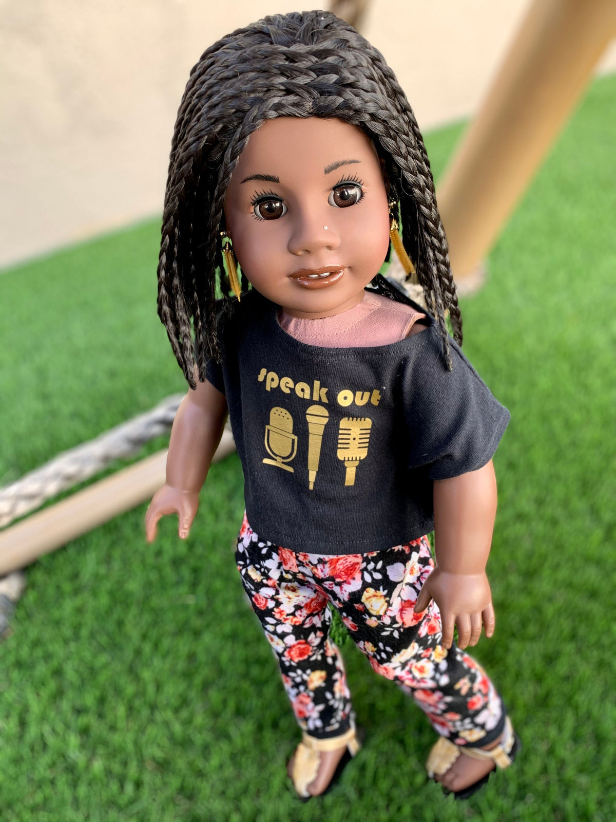 Custom doll wig for 18" American Girl Dolls-Heat Safe-Tangle Resistant-fits 10-11" head of 18" dolls  Journey AA black short braids