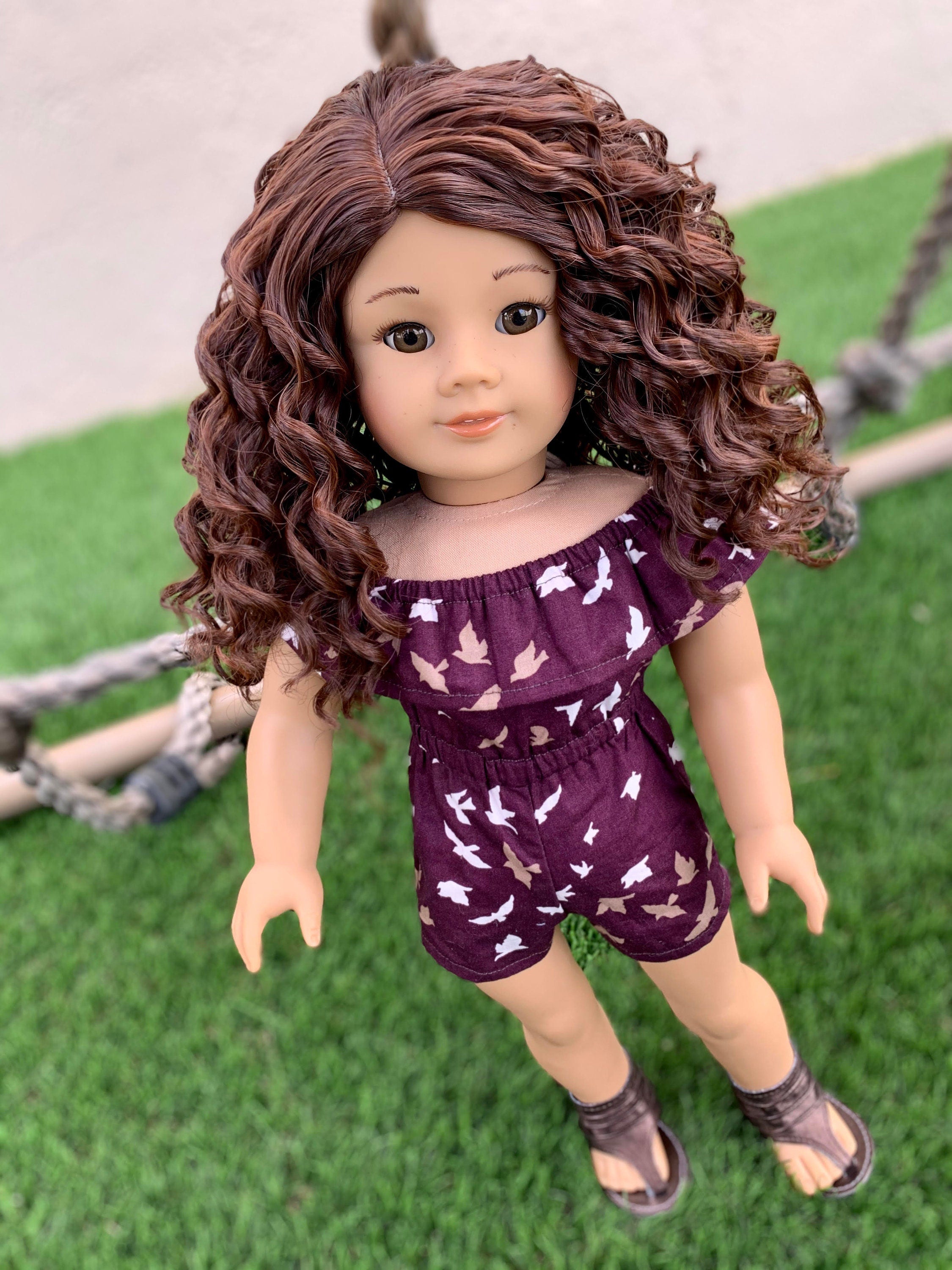 Custom doll wig for 18" American Girl Dolls - Heat Safe - Tangle Resistant - fits 10-11" head size of 18" dolls  Blythe BJD Gotz