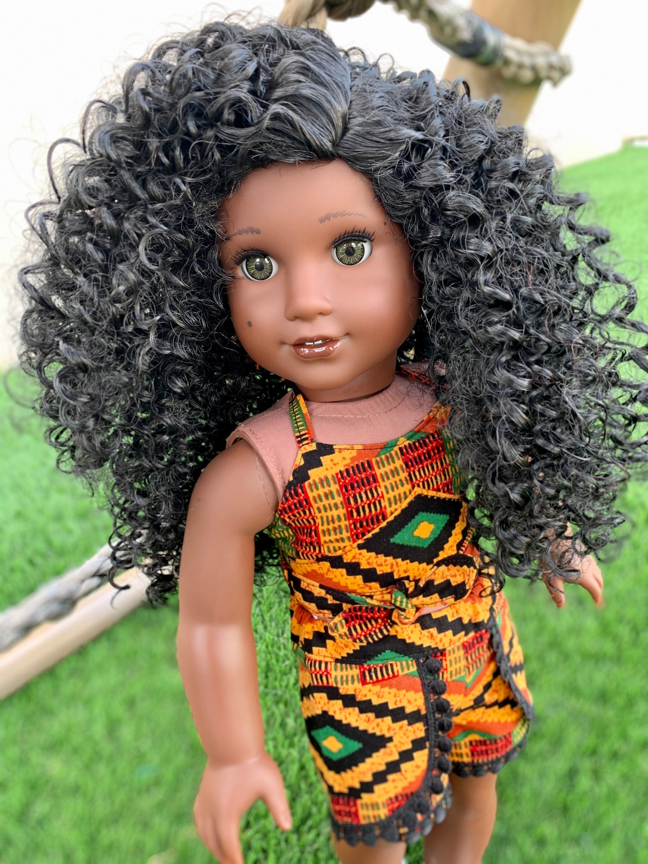 AIDOLLA Doll Wigs for 18'' American Dolls, Girls Gift Heat Resistant Long  Curly Braids Hair Replacement Wigs for 18'' Dolls DIY Making Supplie (11)
