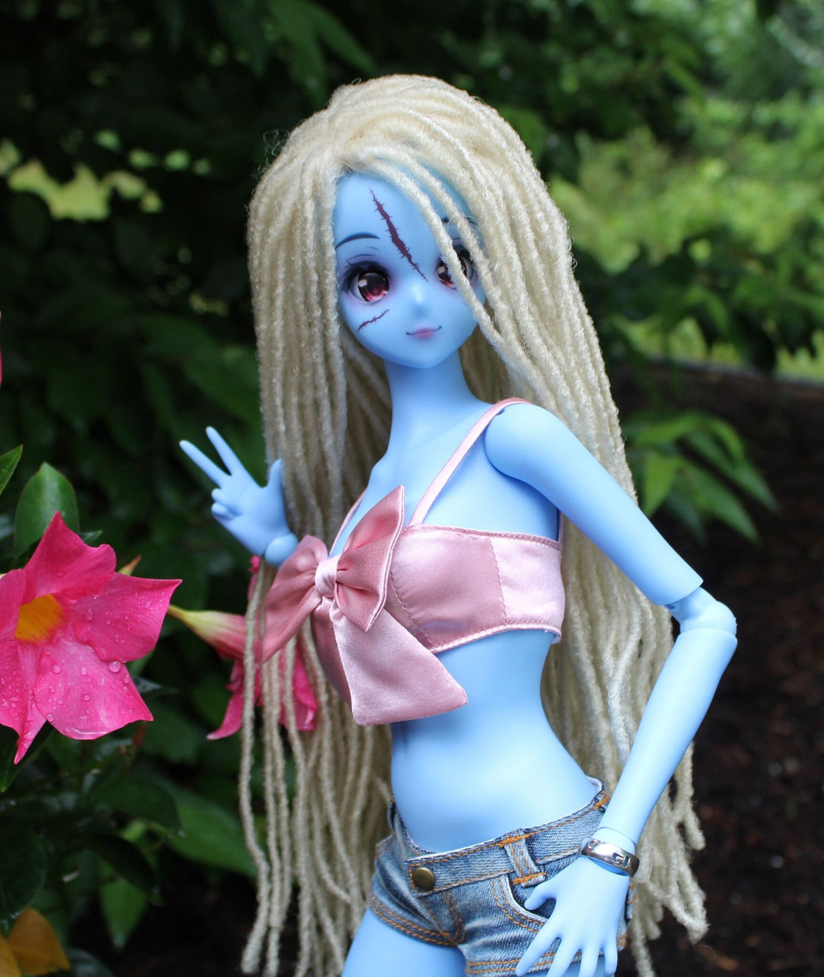 Custom doll WIG for Smart Dolls-Tangle Resistant- 8.5" head size of Bjd, SD, Dollfie Dream dolls braided locs AA locs