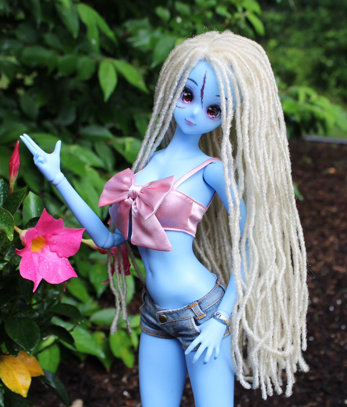 Custom doll WIG for Smart Dolls-Tangle Resistant- 8.5" head size of Bjd, SD, Dollfie Dream dolls braided locs AA locs