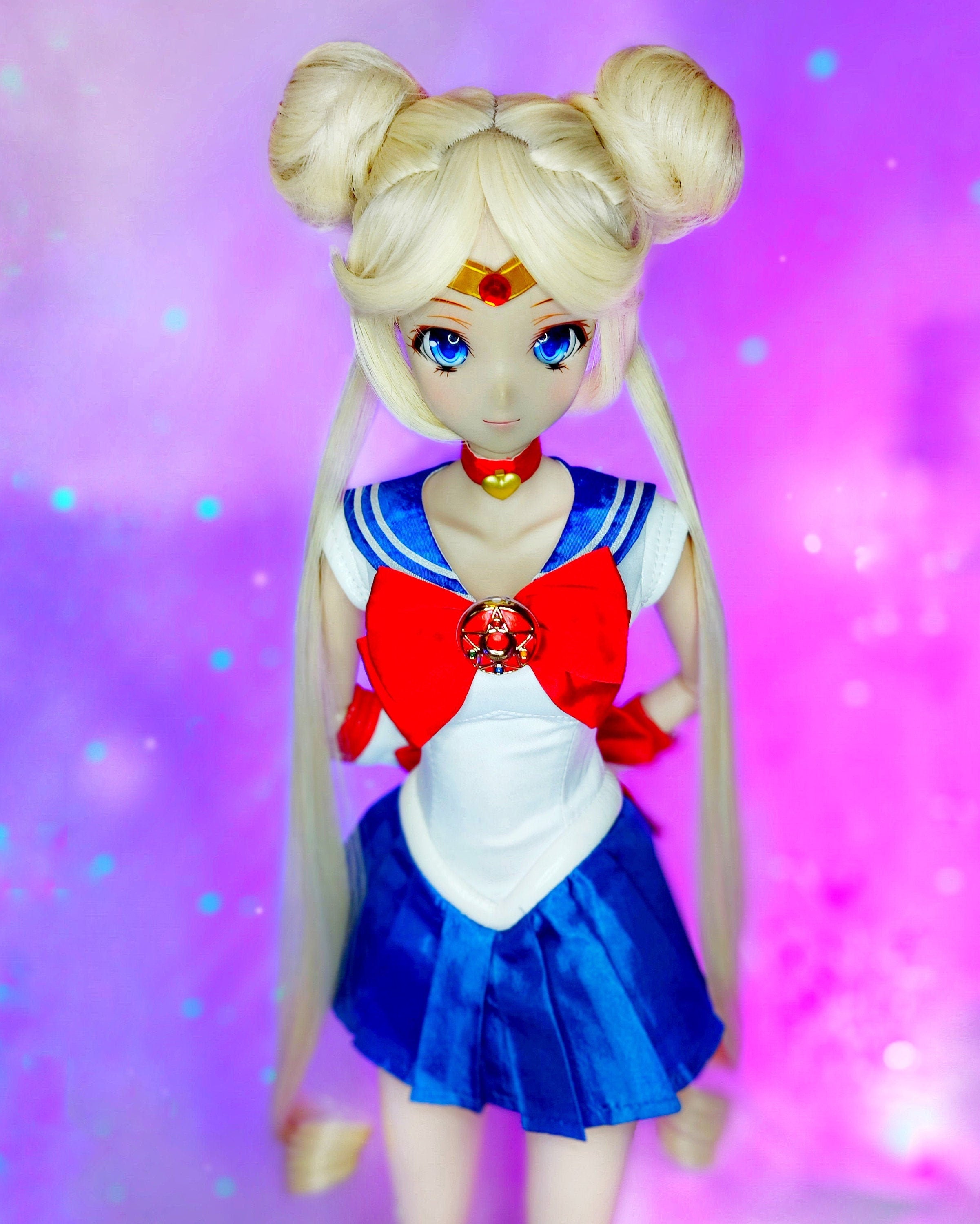 Custom doll Wig for Smart Dolls- Heat Safe - Tangle Resistant- 8.5" head size of Bjd, SD dolls Sailor Moon PREORDER