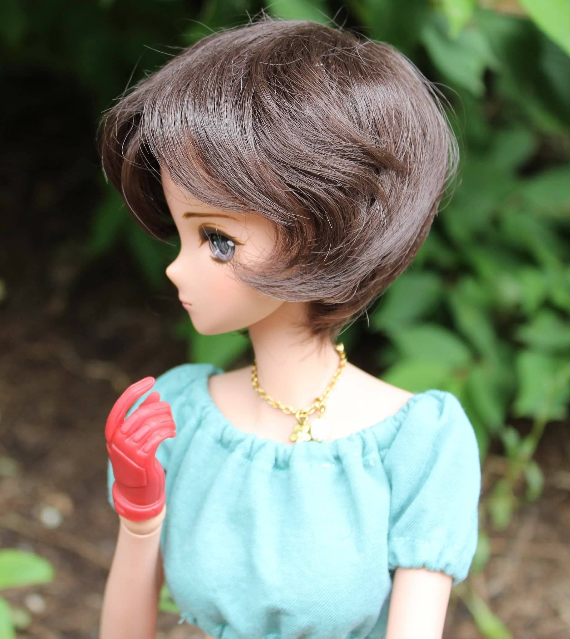 Custom doll Wig for Smart Dolls- Heat Safe - Tangle Resistant- 8.5" head size of Bjd, SD, Dollfie Dream dolls Brown Pixie