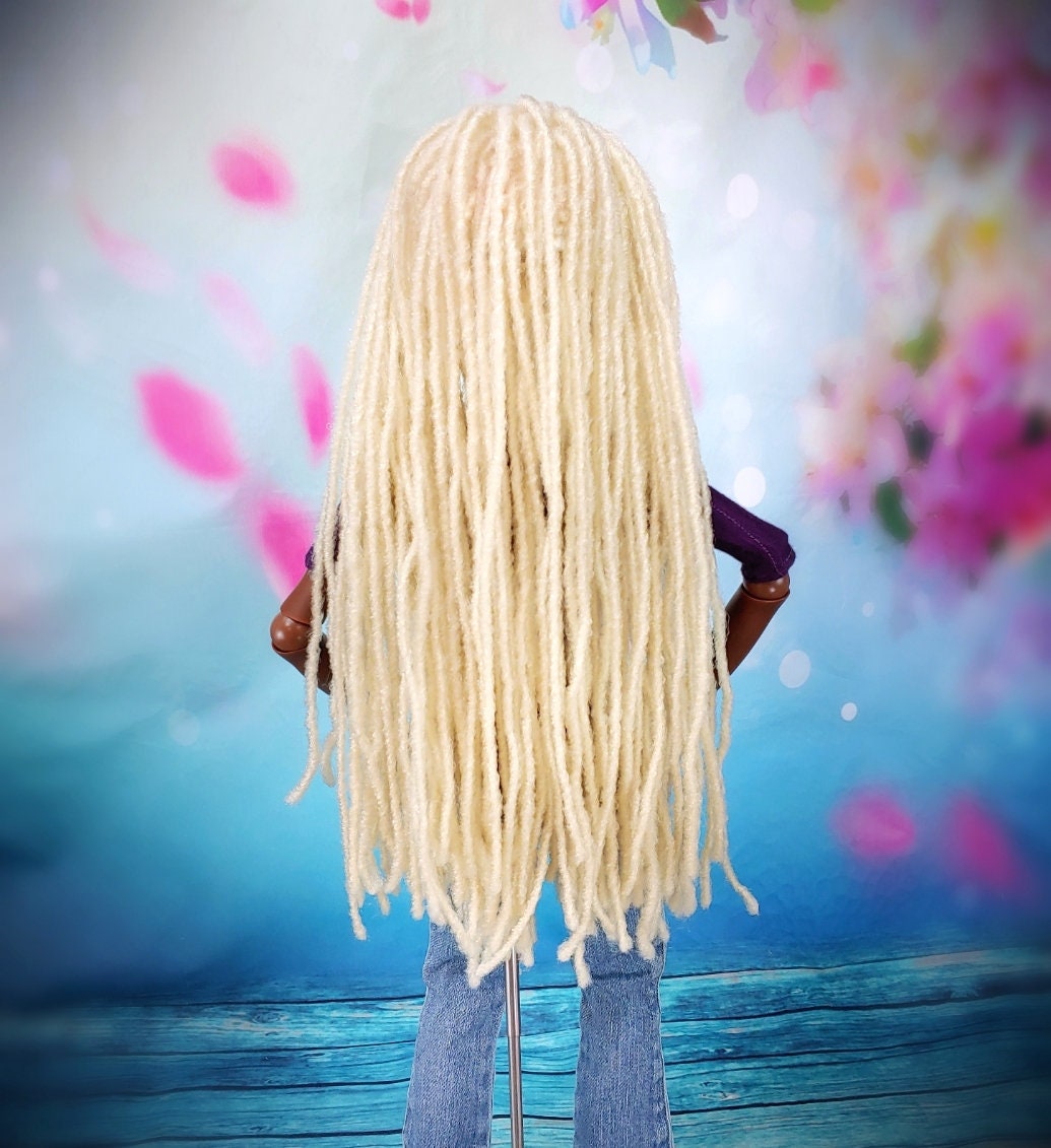 Custom doll WIG for Smart Dolls-Tangle Resistant- 8.5" head size of Bjd, SD, Dollfie Dream dolls braided locs AA locs