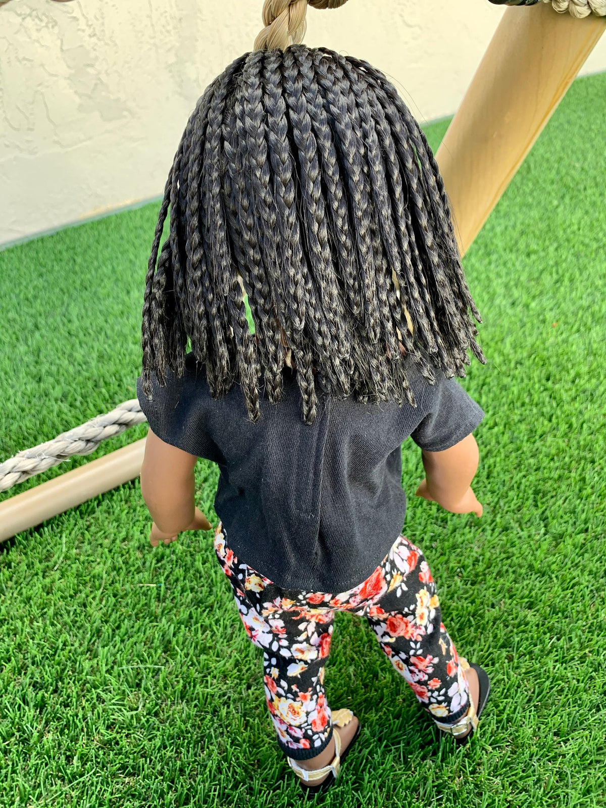 Custom doll wig for 18" American Girl Dolls-Heat Safe-Tangle Resistant-fits 10-11" head of 18" dolls  Journey AA black short braids