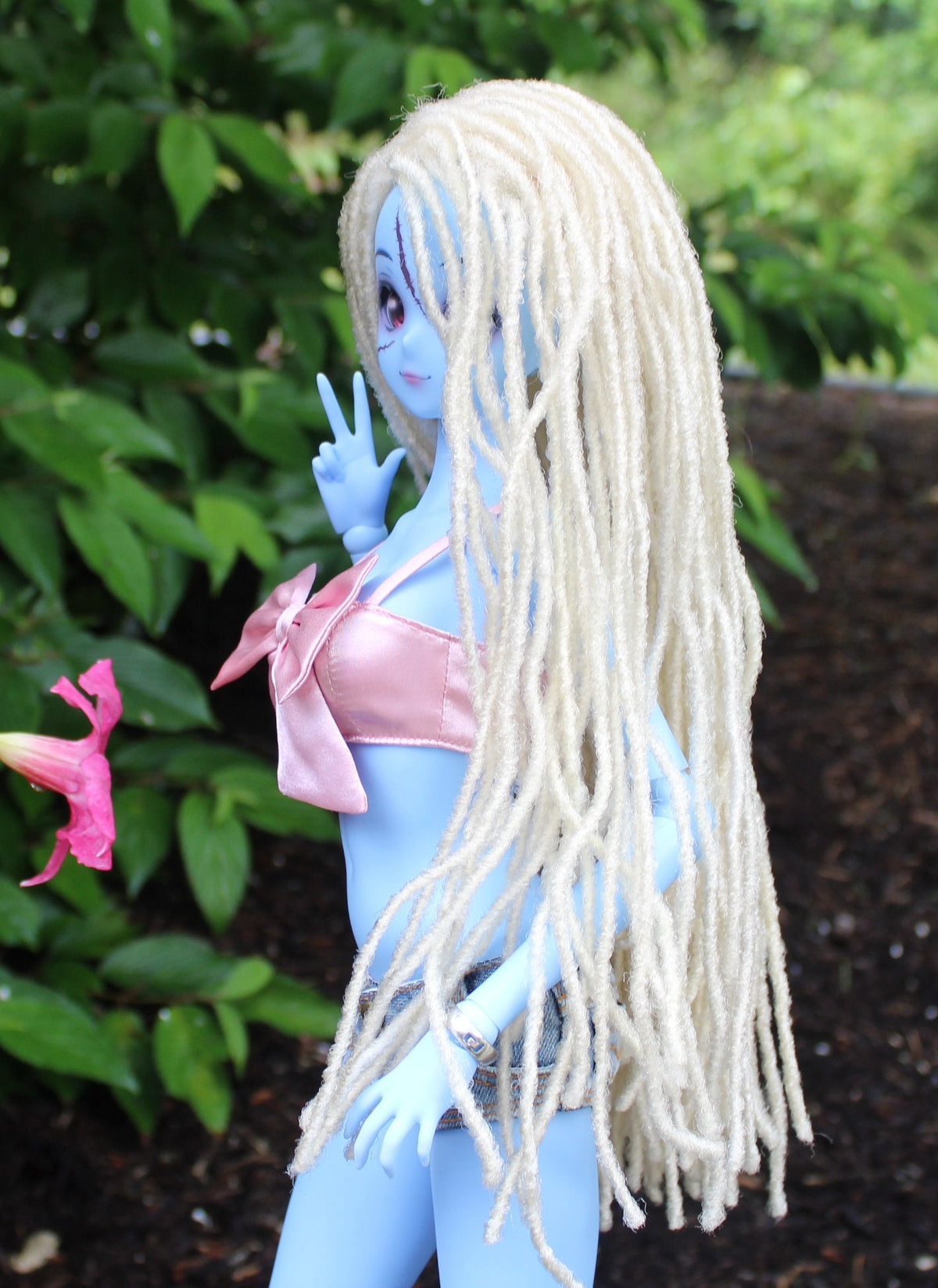 Custom doll WIG for Smart Dolls-Tangle Resistant- 8.5" head size of Bjd, SD, Dollfie Dream dolls braided locs AA locs