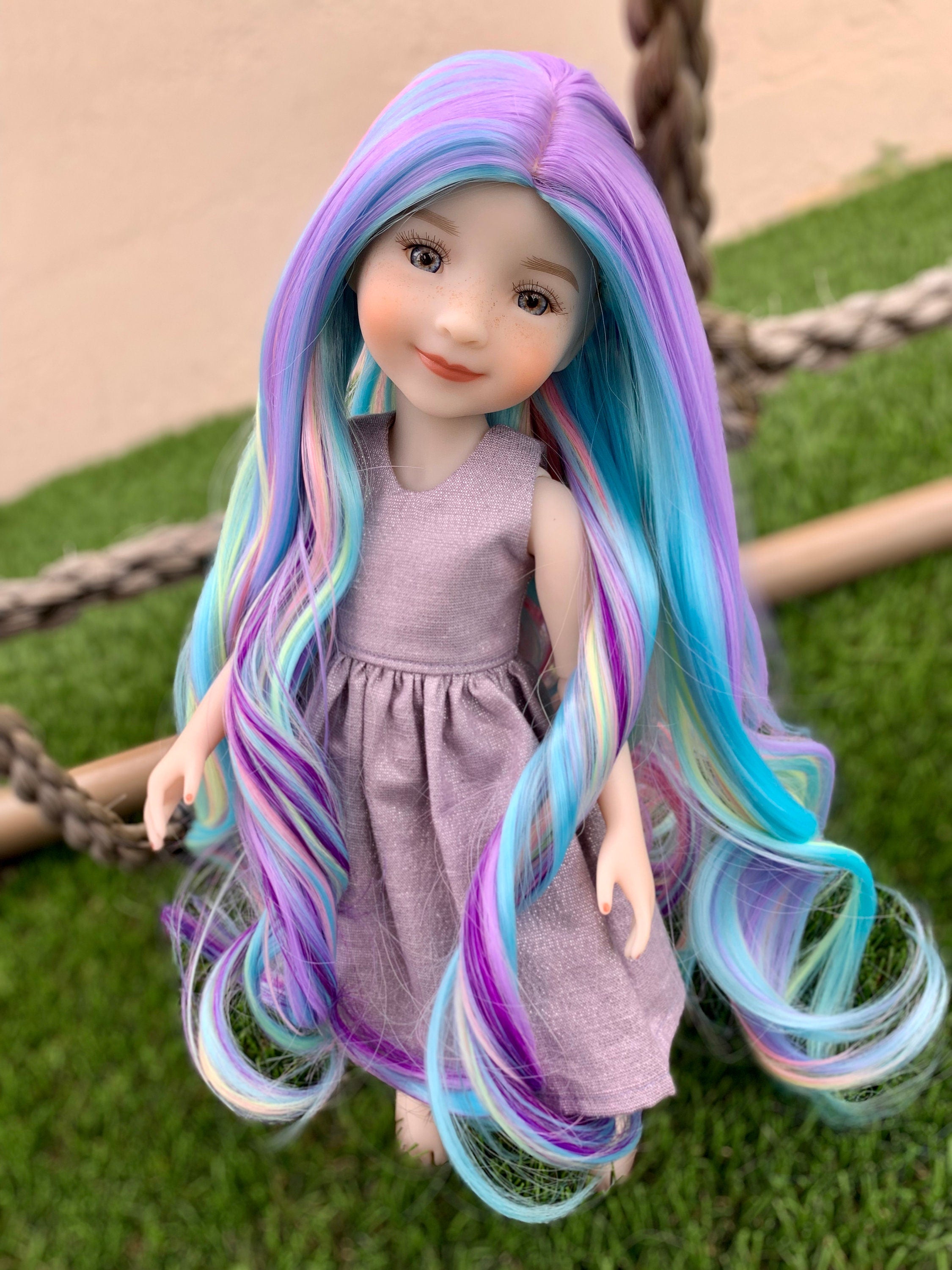 Custom doll WIG for 14 AG Dolls - Heat Safe-Tangle Resistant-fits
