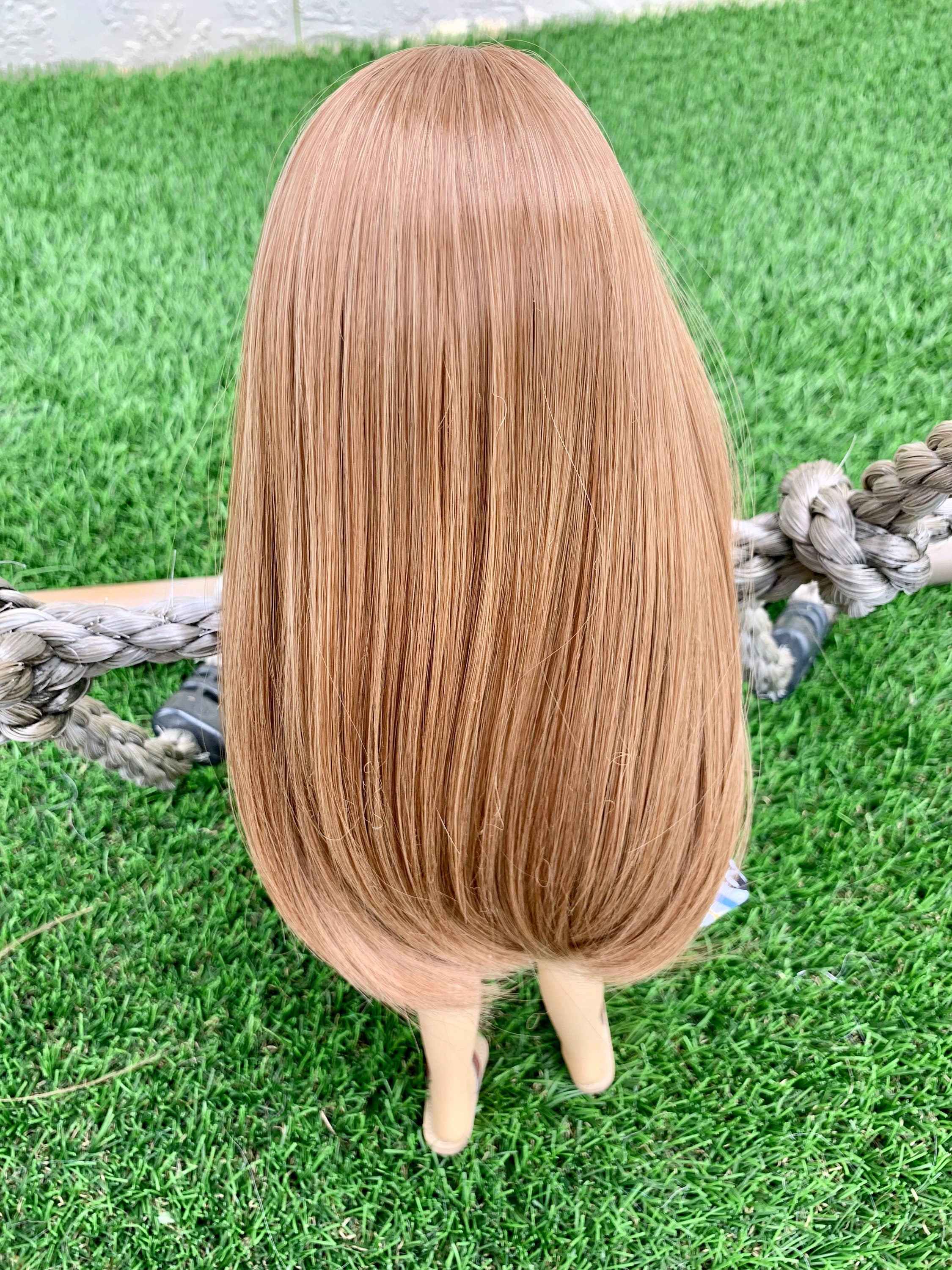 Custom doll WIG for 14"  AG Dolls - Heat Safe-Tangle Resistant-fits 8-9" head size Kaye Wiggs Ruby Red Fashion Friends girls of the orient